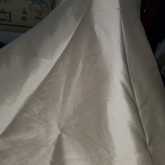 👑Pronovias Barcelona Bridal | Y2K Champagne Gown | Beaded Bustier Peplum Corset - Picture 13 of 13